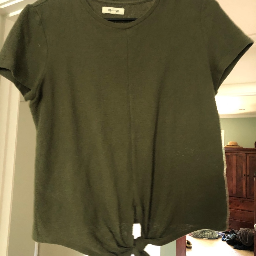 Madewell short sleeve tie shirt